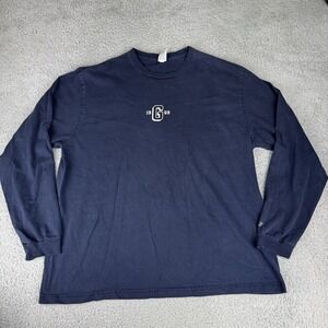 Vintage Gap Shirt Mens Xl Blue Long‎ Sleeve Logo Spell Out Y2K Made In USA